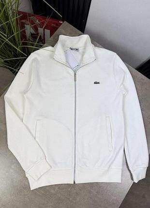 Кардиган lacoste белый — мужской вязаный кардиган на пуговицах, классический стиль s-xl