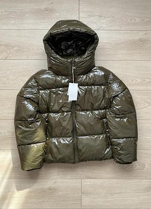 Куртка анорак zara water repellent windproof з блискучим ефектом