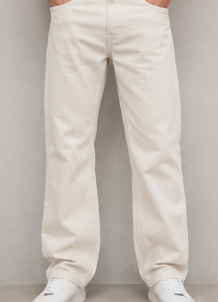 Мужские джинсы only &amp; sons edge loose m 48 молочные прямые хлопок