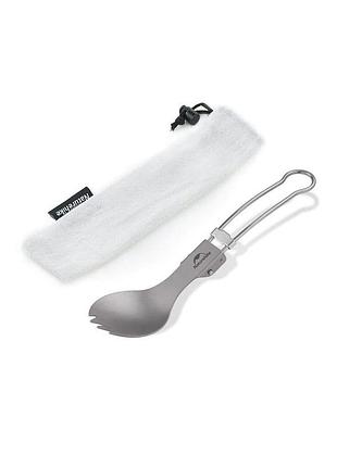 Ложка-виделка туристична naturehike титанова nh19c001-j (6927595734766)