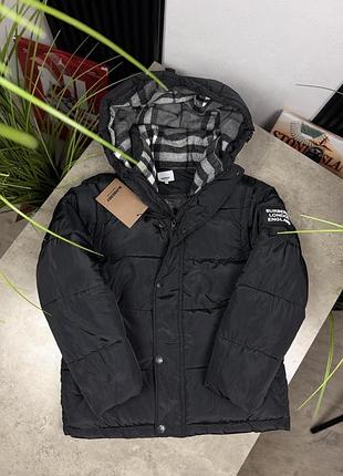 Пуховик burberry чоловічий зимовий теплий стьобаний з капюшоном s-xl