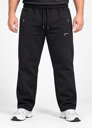 Теплі чоловічі спортивні штани cramp 3xl–5xl, прямі, на флісі, чорні, 3xl