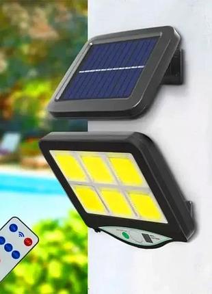 Ліхтар вуличний bk-128-6 cob solar light підвісний на сонячній батареї з датчиком руху