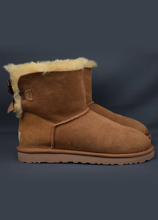Угги ugg australia mini bailey bow 1005062 ботинки женские зимние замша мех овчина цигейка оригинал 39 р/25 см bearpaw koolaburra emu mou