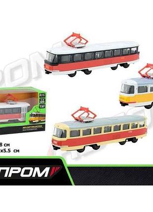 Трамвай метал арт.6411abd, 1:54, 3 кольори тм автопром