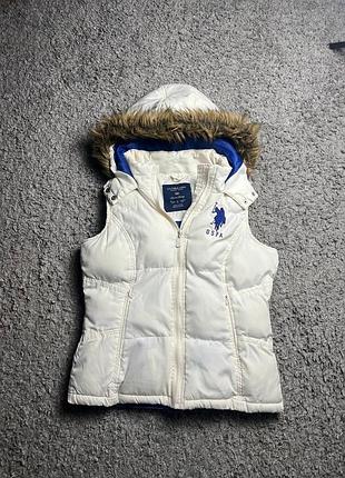 Жилетка жіноча u.s. polo assn біла, розмір m