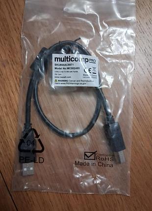 Кабель multicomp pro mc002465 usb type a - usb type b, 0.5 м