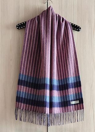 Вовняний шарф в смужку від trussardi, 100% вовна