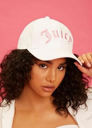Жіноча бейсболка кепка juicy couture anabelle logo біла з рожевим