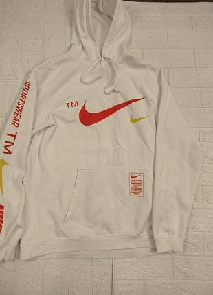 Чоловіча кофта nike з капюшоном, розмір l, біла