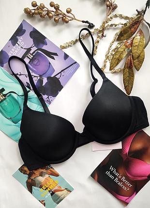 Бюстгальтер victoria's secret 80b 36b 34c 75c чорний базовий гладкий