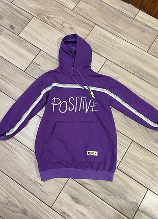 Худі для дівчинки фіолетове з написом positive