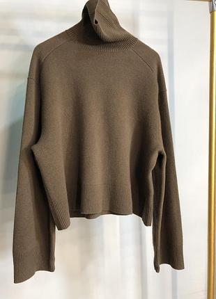 Великий теплий светр zara вовна коричневий