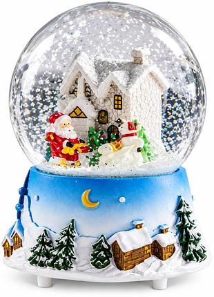 Музыкальный снежный шар livarno home «jingle bells», стеклянный, 11,1 × 14,1 см