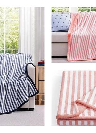 Tommy hilfiger томми хилфигер плюшевый плед laguna beach полосатый