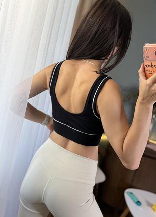 Чорний еластичний спортивний топ workout 6
