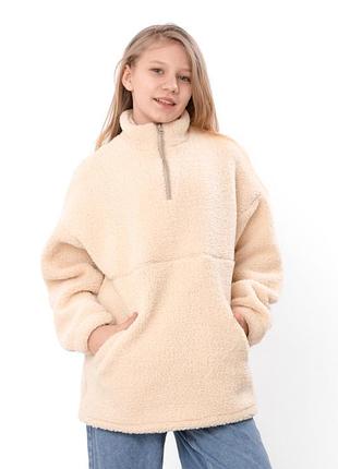 Джемпер кофта теплая для девочки, экомех барашек, 140см, 146см, 152см, 158см, 164см, 170см