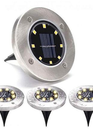 Світильник світлодіодний газонний 8led на сонячній батареї (4шт в уп) тм китай