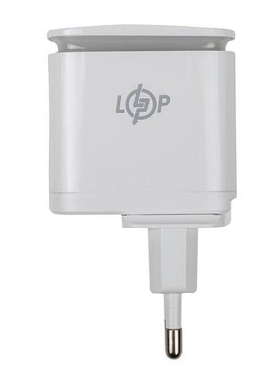 Зарядка для телефона lp 25w (type-c+usb) qc3.0 pd + кабель (type-c to type-c) 25wch