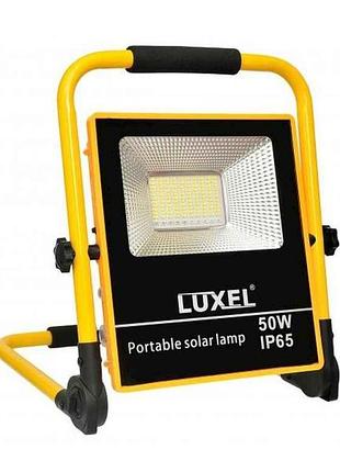 Прожектор 50w 6500к led переносний автономний з сонячною панеллю ip65 (sflp-50) тм luxel