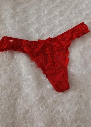 Красные трусики ажурные стринги кружевные бикини кружные танга xs s 6 8 34 36 42 44