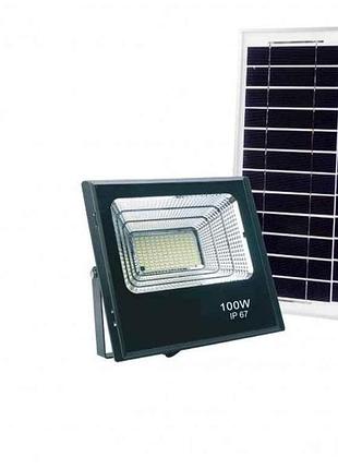 Прожектор 100w 6500k led на солнечных батареях с м/мин датчиком движения ip65 (sfl-100c) тм luxel