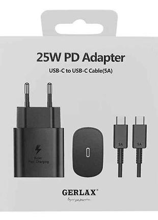 Мережевий зарядний пристрій type-c a11 pd25w чорний тм gerlax