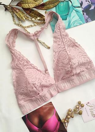 Ажурний бюстральтер victoria's secret pink m 38 бралет 75b 75c 80a 80b