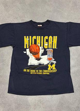 Редкая винтажная футболка nutmeg mills "michigan wolverines - 1993 ncaaa final four"