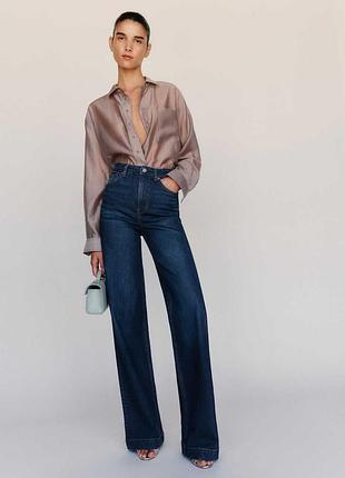 🔥🔥 прямі джинси reformation val 90's straight-leg jeans у глибокому темно-синьому відтінку індиго