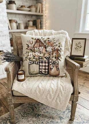 Декоративная наволочка в сельском стиле (farmhouse/country style),