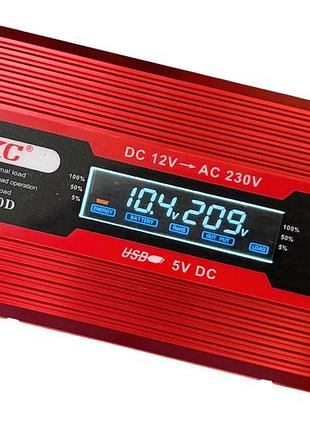 Інвертор апроксимована синусоїда з дисплеєм перетворювач напруги ukc 500 w 12v-220v