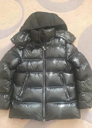 Пуховик чорний massimo dutti розмір s