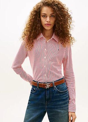 Жіноча сорочка tommy hilfiger slim fit у смужку розмір m