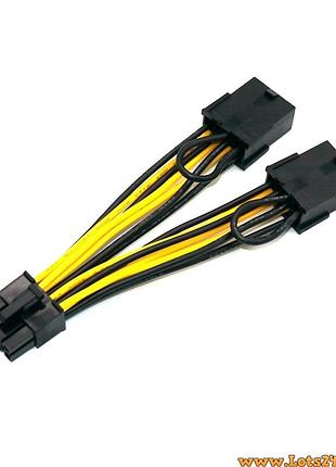 Переходник 2x 8pin pcie на 8 pin cpu кабель питания разветвитель для видеокарт tesla k80 m40 m60 p40 p100 v100