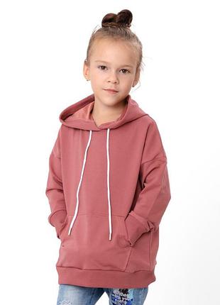 Кофта худи для девочки, двунитка, 110см, 116см, 122см, 128см