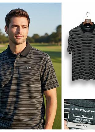Nike golf, мужское спортивное поло в полоску. размер l