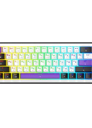 Клавіатура hator hellyberry hk60 mechanical linear rgb wireless/bluetooth/usb ua white/violet (hk60_wireless)