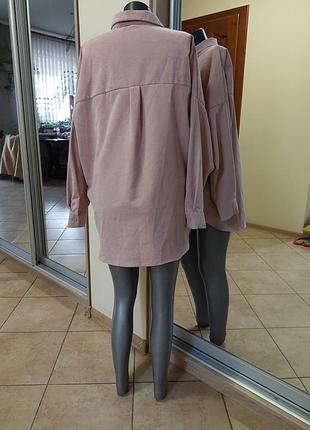 Микровельветовая с карманами рубашка 👕 2