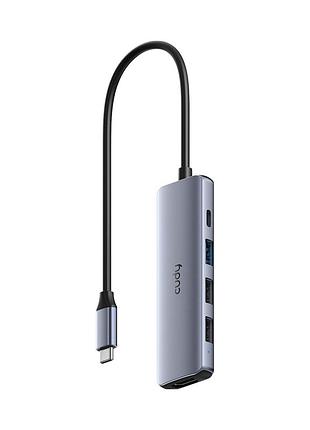 Концентратор cudy usb-c 5-in-1 1xhdmi 4k + 1xusb-c pd100w + 1xusb 3.0 5gbps + 2xusb 2.0 (uh405)