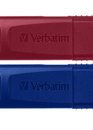 Usb флеш накопичувач verbatim 2x32gb store'n'go slider red/blue usb 2.0 (49327)
