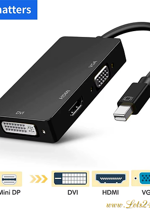 Переходник mini displayport hdmi dvi vga адаптер конвертер для macbook ноутбука проектора монитора подключения тв дисплея