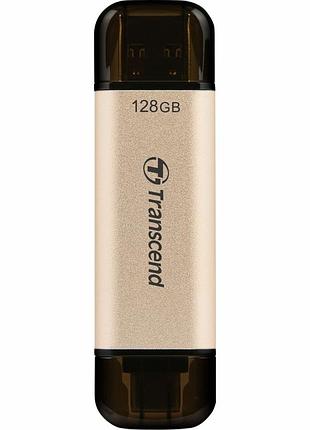 Usb флэш накопитель trancend 128gb jetflash 930 gold-black usb 3.2/type-c (ts128gjf930c)