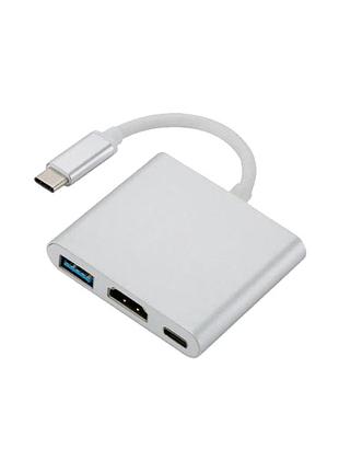 Перехідник dynamode dynamode usb3.1 type-c to 1хhdmi, 1хusb 3.0, 1хusb type-c fe (multiport usb 3.1 type-c to hdmi)