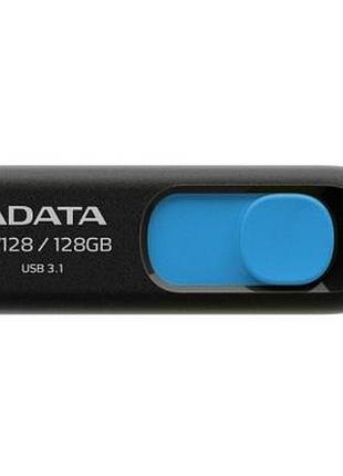Usb флэш накопитель adata 128gb uv128 black/blue usb 3.1 (auv128-128g-rbe)