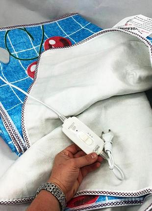 Электропростынь электрическая простынь с подогревом electric blanket 170х150см голубая клетка dl-27