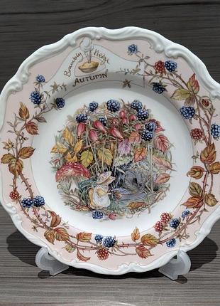 Колекційна тарілка royal doulton “autumn” осінь із відомої серії brambly hedge gift collection — чотири пори року , four seasons.