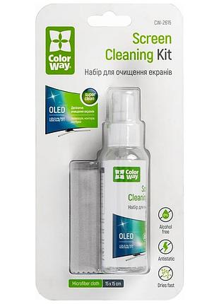 Спрей для очищення colorway screens cleaning kit tv/oled/led/lcd 60ml + microfibre (cw-2615)
