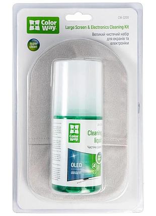 Спрей для очищення colorway screens cleaning kit tv/oled/led/lcd 200ml + microfibre (cw-2200)