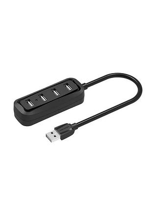 Концентратор vention usb 2.0 to 4xusb 2.0 0.15m black (vas-j43-b015)